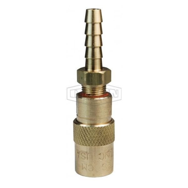 CM Series Quick-Release Unvalved Coupler, 1/2 in Nominal, Coupler x Barb, Brass, Domestic